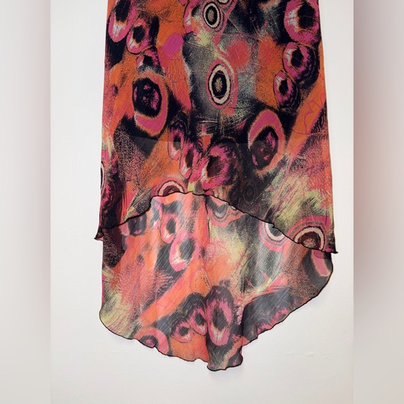 Joseph Ribkoff Hi-Lo Dress in Black and Orange - Picture 9 of 16